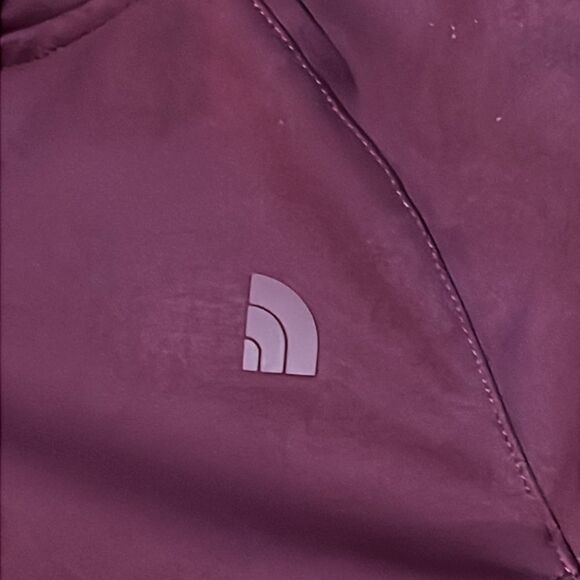 The north face fleece-lined hooded jacket   Burgundy maroon size smalll petite - Picture 4 of 8